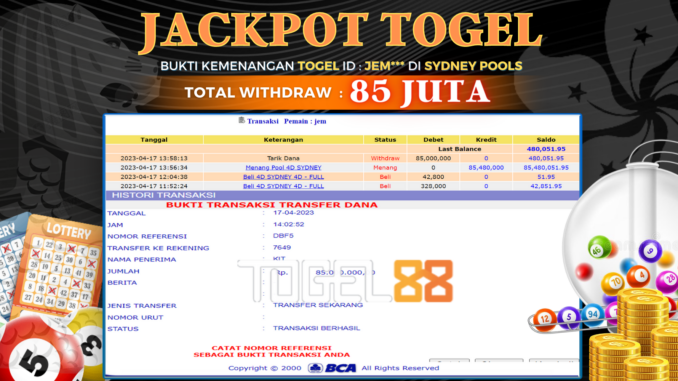 Bukti jackpot Togel88 #104