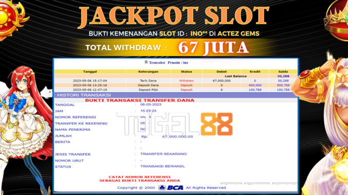 Bukti jackpot Togel88 #154