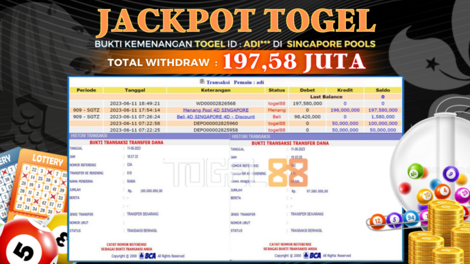 Bukti jackpot Togel88 #244