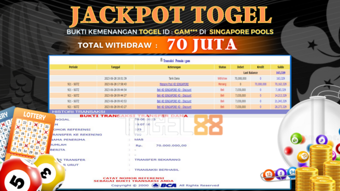 Bukti jackpot Togel88 #270