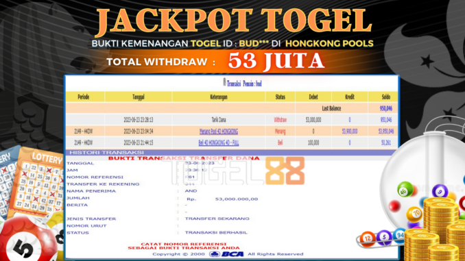 Bukti jackpot Togel88 #271