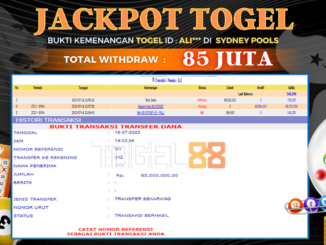 Bukti jackpot Togel88 #314