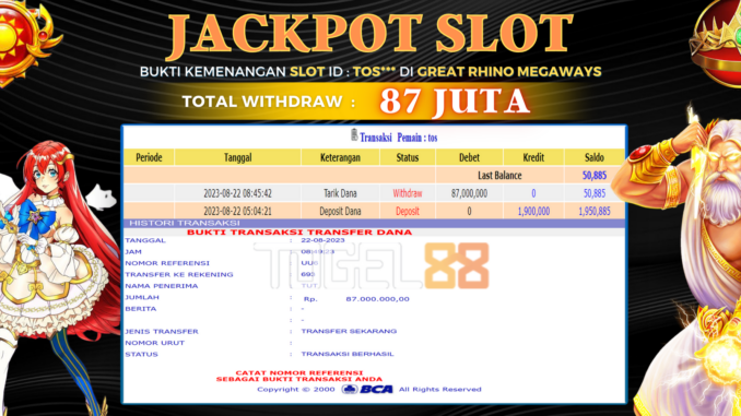 Bukti jackpot Togel88 #367