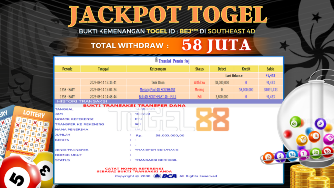 Bukti jackpot Togel88 #342