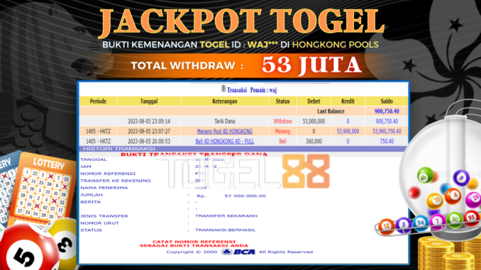 Bukti jackpot Togel88 #371