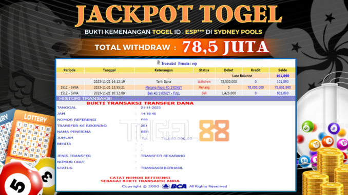 Bukti jackpot Togel88 #497